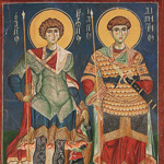 икона святых великомучеников Георгий и  Димитрий